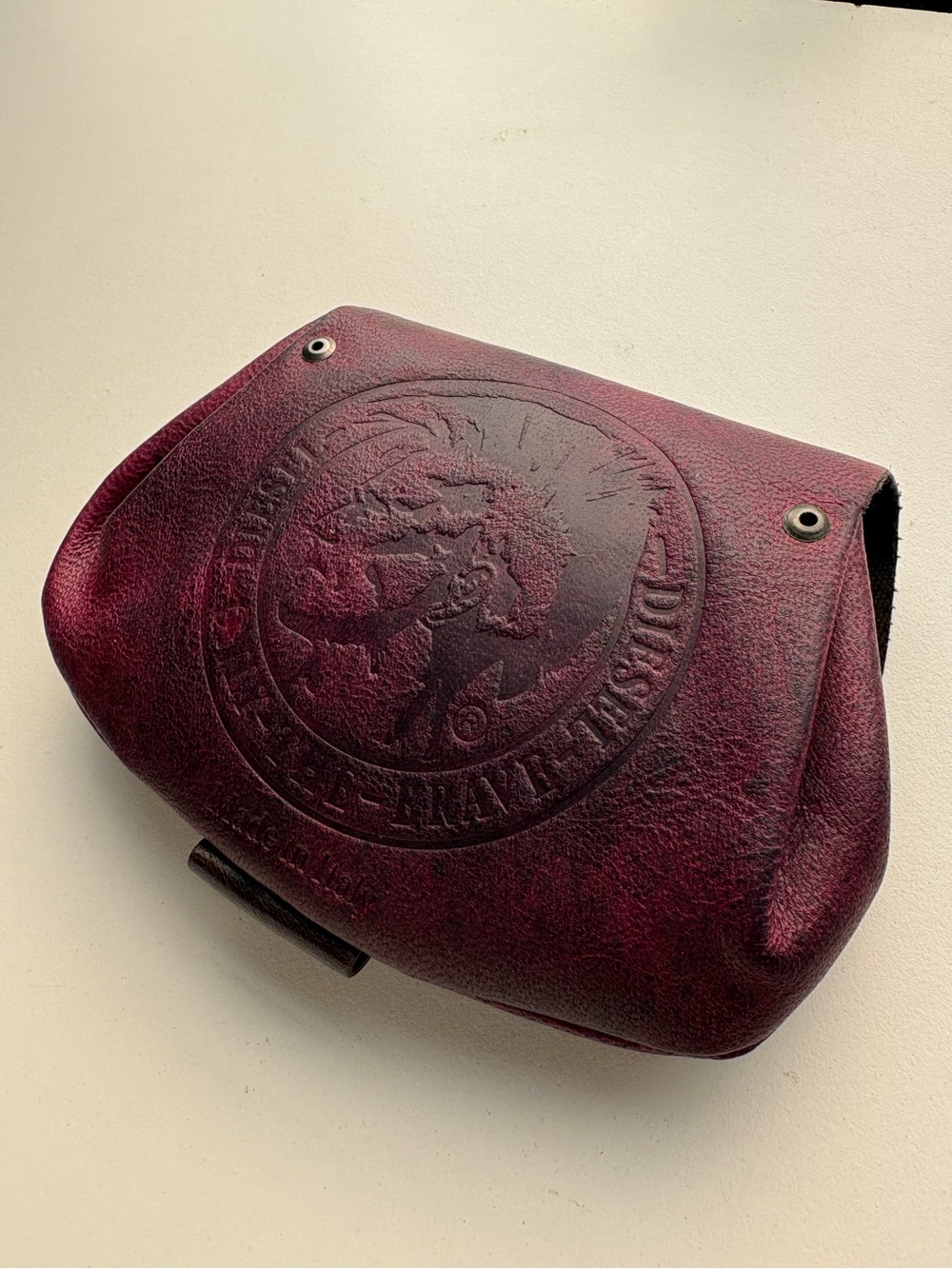 Diesel Vintage Purple Leather Medieval industrial Y2K coin purse wallet - Picture 7 of 16